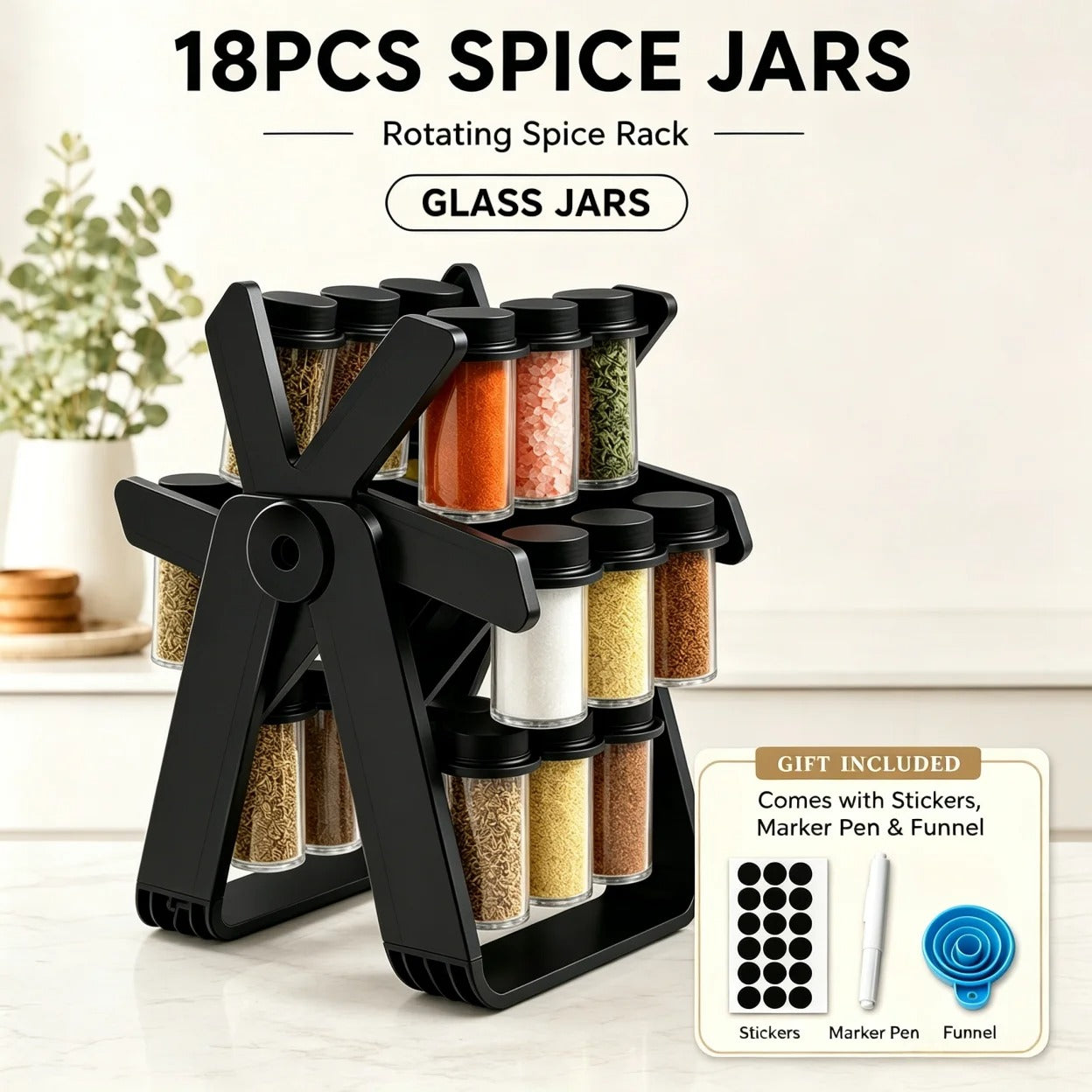 18 Jar Rotating Spice Rack